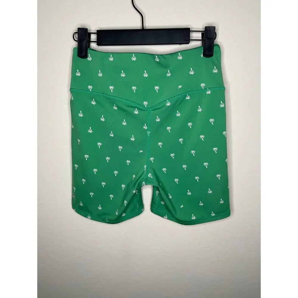 Fabletics Anywhere Motion365+ High-Waisted 6'' Short Lucky Green Palm - Size XS - Picture 5 of 6